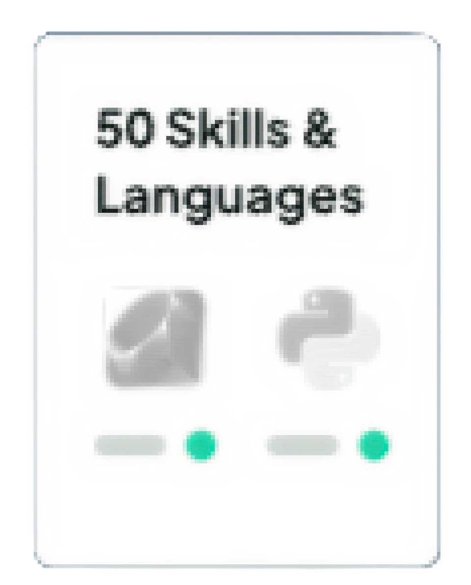 50 Skills and Languages card