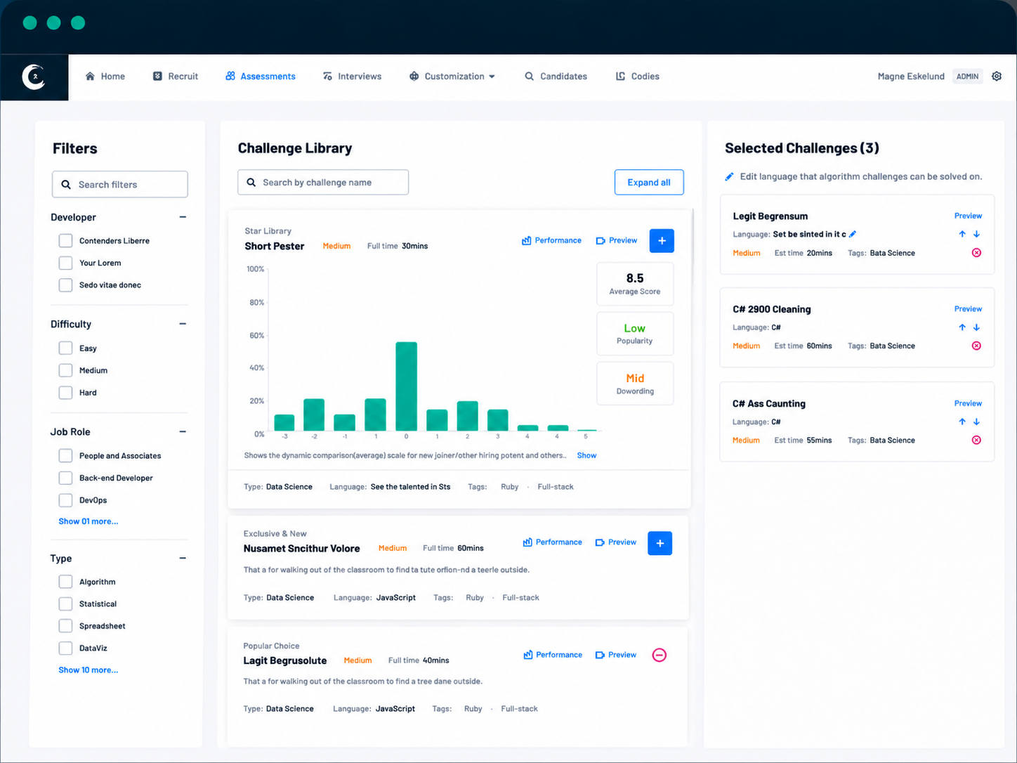 AI challenge dashboard preview